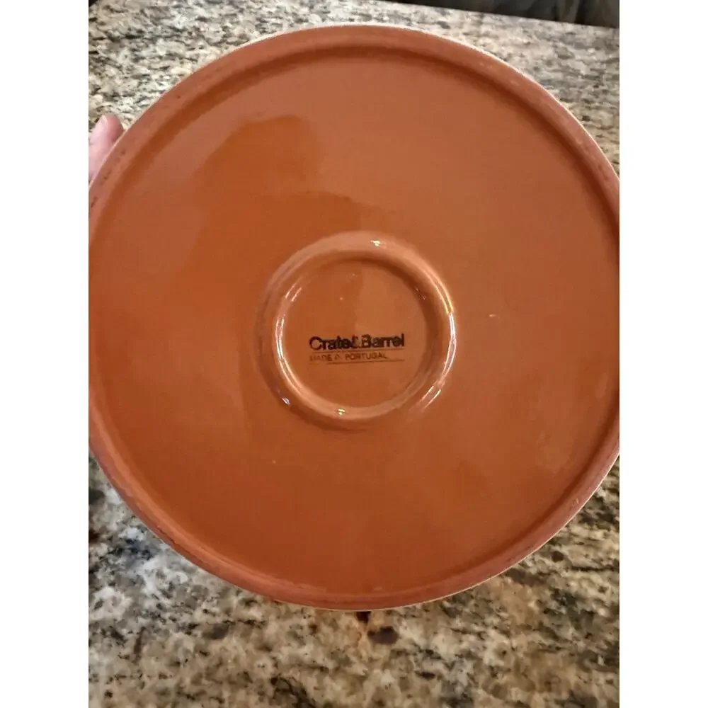 Gorgeous Crate & Barrel Terra-Cotta Pottery Covered Casserole Dish New*